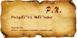 Polgári Nándor névjegykártya